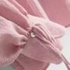 Bluse med strukturerte ballongermmer