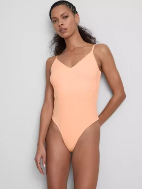 Bodysuit med V-hals og stropper