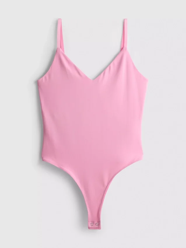 Bodysuit med V-hals og stropper