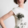 Bomulls-T-skjorte med blomstertrykk
