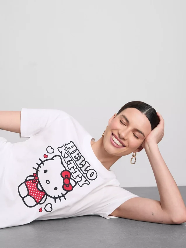 Bomulls-T-skjorte med Hello Kitty-motiv
