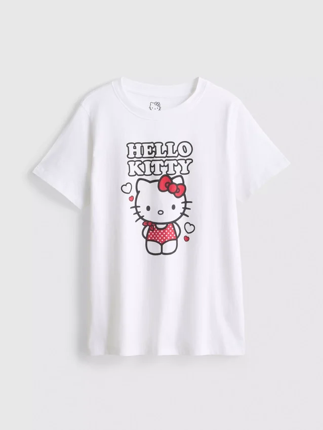 Bomulls-T-skjorte med Hello Kitty-motiv