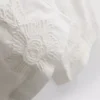 Bomullsbroderte bukser med vide ben