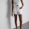Bomullsdenim-shorts med lommer foran