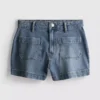 Bomullsdenim-shorts med lommer foran