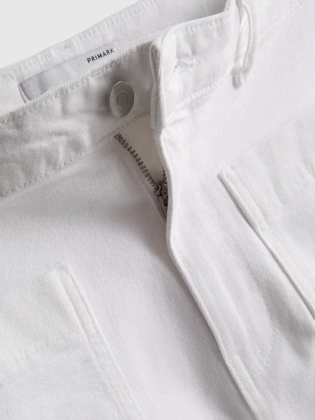 Bomullsdenim-shorts med lommer foran