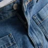 Bomullsdenim-shorts med lommer foran