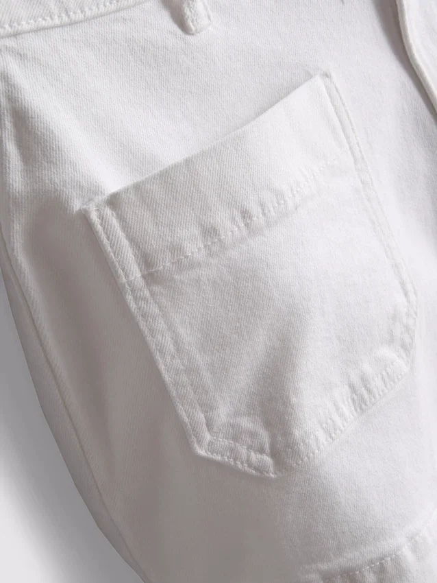 Bomullsdenim-shorts med lommer foran