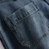 Bomullsdenim-shorts med lommer foran