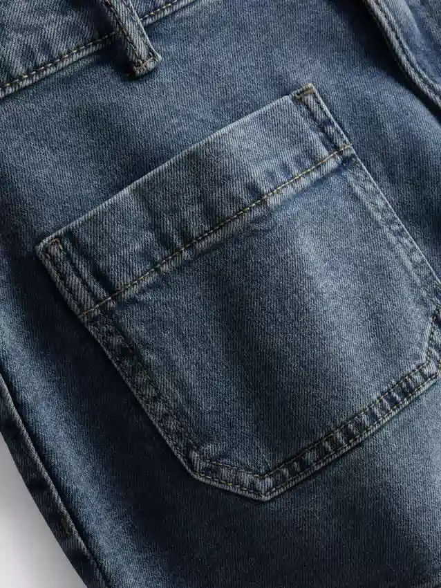 Bomullsdenim-shorts med lommer foran
