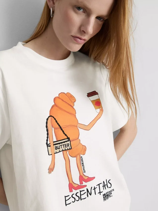 Bouffants and Broken Hearts bomulls-croissant-T-skjorte