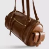 Bowlerveske i imitert skinn med slitt look