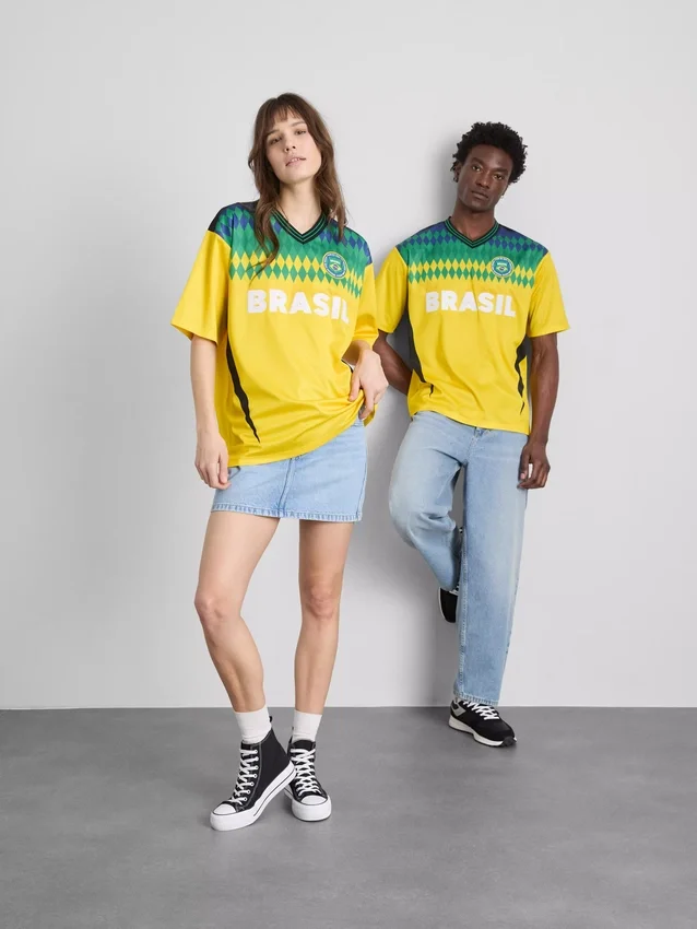 Brasil-T-skjorte med korte ermer