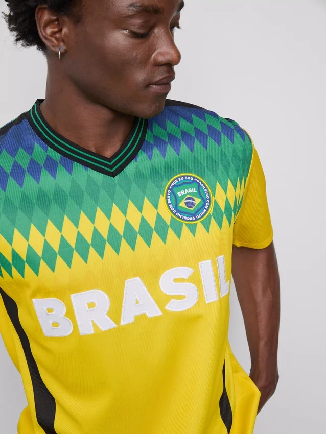 Brasil-T-skjorte med korte ermer