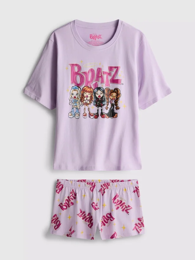 Bratz pysjamaser i bomull med grafisk trykk