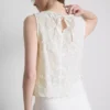Broderte blomstermønstrede tank-top med bånd