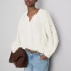 Broderte bluse med ballongerm