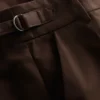 Bukser med vide ben, plissering og belte-detaljer
