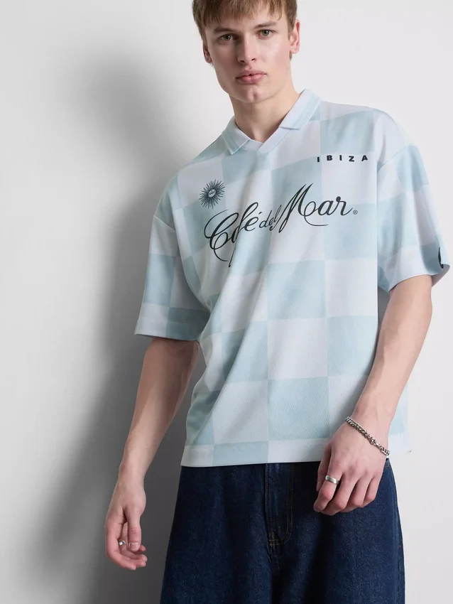 Cafa del Mar polo med rutemønster