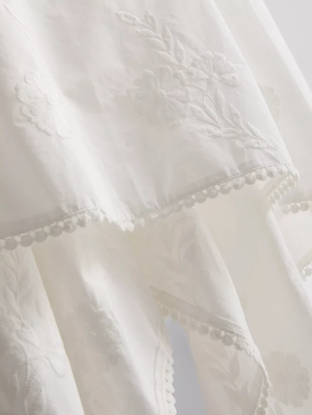 Cami-top i bomull med hanky-kant