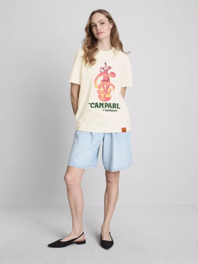 Campari bomulls-T-skjorte med rund hals