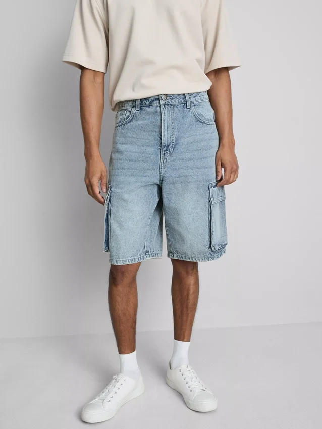 Cargo-shorts i denim