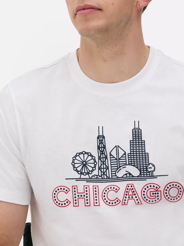 Chicago-T-skjorte med korte ermer