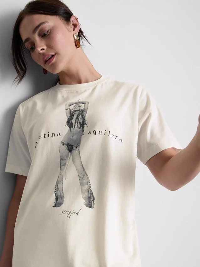 Christina Aguilera bomulls-T-skjorte med musikkmotiv