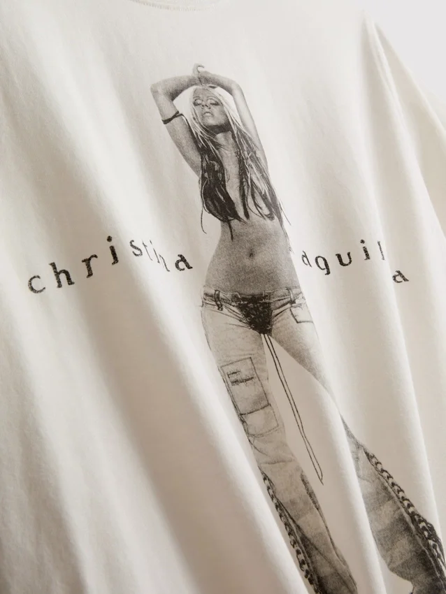 Christina Aguilera bomulls-T-skjorte med musikkmotiv