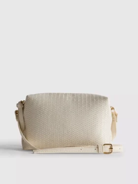 Crossbody-veske med vevd effekt