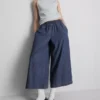 Culotte-Jeans med vide ben