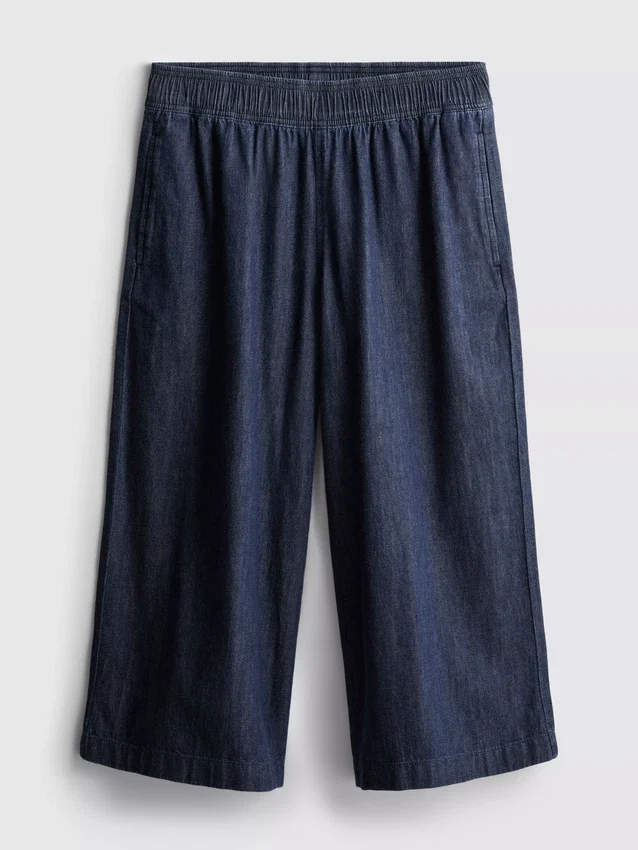 Culotte-Jeans med vide ben