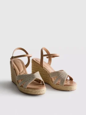 Dekorerte espadriller med kilehæl