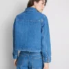 Denimjakke i bomull med påsydd lomme