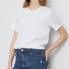 Denimshorts med middelhøy midje og oppbrett