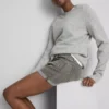 Denimshorts med middelhøy midje og oppbrett