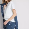 Denimshorts med middelhøy midje og oppbrett