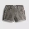 Denimshorts med middelhøy midje og oppbrett