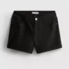 Denimshorts med middelhøy midje og oppbrett