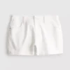 Denimshorts med middelhøy midje og oppbrett