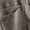 Denimshorts med middelhøy midje og oppbrett