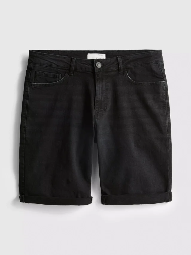 Denimshorts med rett passform