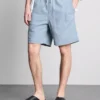 Denimshorts med strukturert snøring