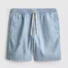 Denimshorts med strukturert snøring