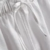 Denimshorts med volanger nederst