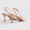 Diamanta slingback-høyhælte sko med imitert perle