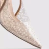 Diamanta slingback-høyhælte sko med imitert perle