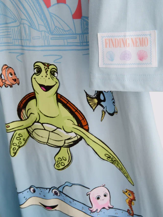 Disney Pixars «Finding Nemo»-nattkjole i bomull med grafisk trykk