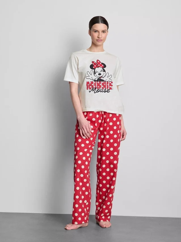 Disneys Minnie Mouse-pysjamaser i bomull med grafisk trykk