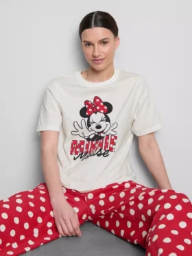 Disneys Minnie Mouse-pysjamaser i bomull med grafisk trykk